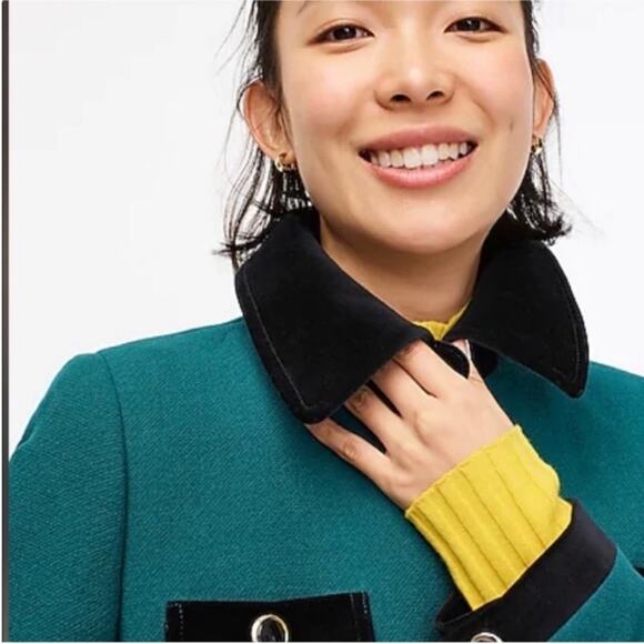 J. Crew Lady Coat Velvet Trimmed - Picture 3 of 13